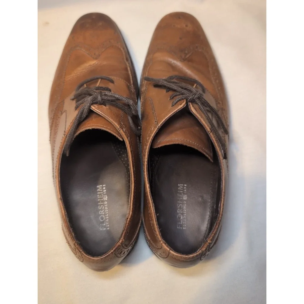 Florsheim 14137-257 Castellano Wingtip Saddle Tan Leather Mens Loafers 10D